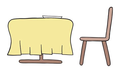 Cartoon Vector Illustration Of Dining Table And Chair 2779827 Vector