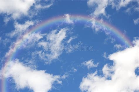 Blue Sky With Rainbow Stock Image Image Of White Light 4035313