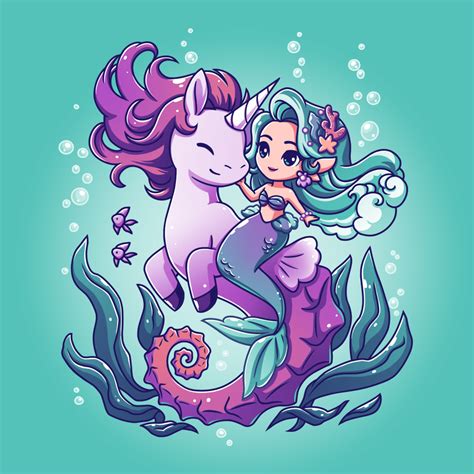 Bffs Sea Unicorn And Mermaid Funny Cute And Nerdy T Shirts Teeturtle