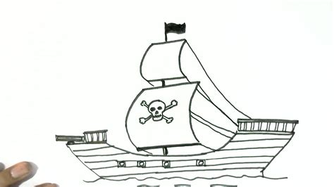 How To Draw A Pirate Ship Step By Step Drawing Tutori