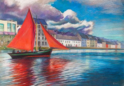 Galway Hooker Claddagh Galway Painting Print Of Painting Etsy Uk