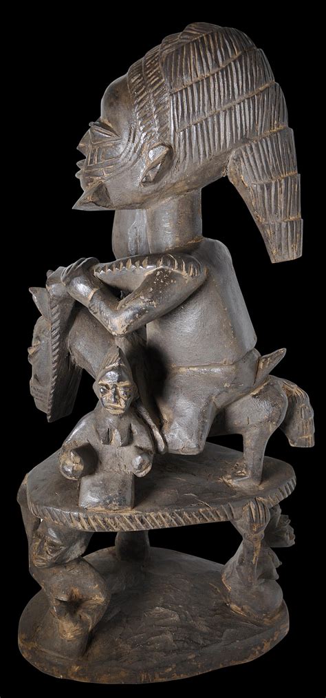 Carved Wood Yoruba Equestrian Altar Group Of The Hunter King Jagun