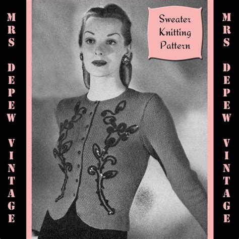 vintage 1940 s ladies jacket cardigan knitting etsy