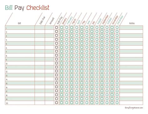 Take Blank Monthly Bill Payments Worksheet ⋆ The Best