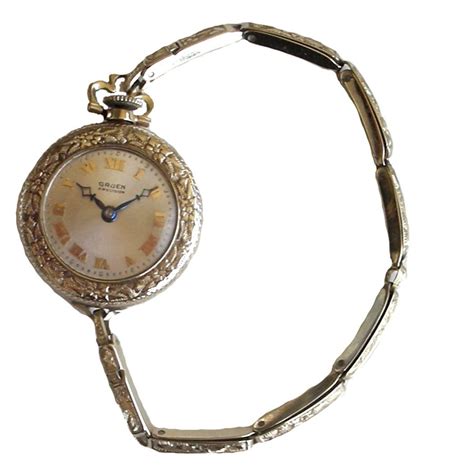 Rare Vintage Pocket Wrist Watch Ladies 14k White Gold Gruen Etsy