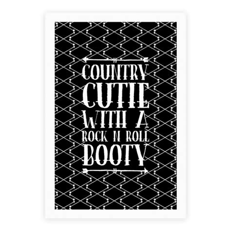 Country Cutie With A Rock N Roll Booty Poster Canvas Print Wooden Hanging Scroll Frame