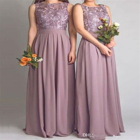 Dusty Mauve Bridesmaid Dresses For Wedding With Applique Pleat Jewel
