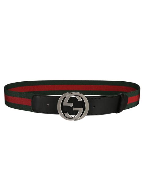 Gucci Gucci Web Stripe Gg Buckle Belt Greenred Mens Belts Italist