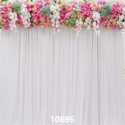 2020 Gray Curtains Flowers Indoor 5x7ft Children Baby Wedding Vinyl