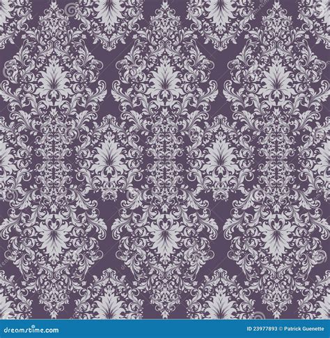 Seamless Damask Pattern Stock Vector Illustration Of Foliate 23977893