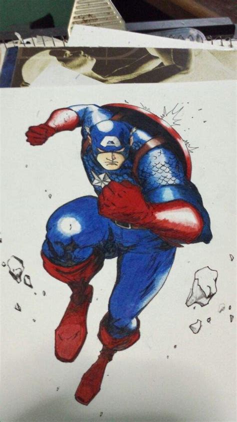 Dibujo Capitán América Colores Prisma Color Escolar Dibujarte Amino