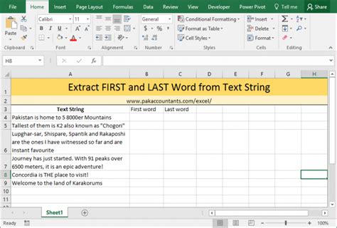 Extract First And Last Word From Text String Using Excel Formula King