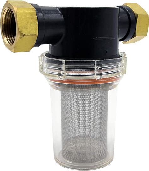 Kiam Power Products Inline Water Filter 34 Brass Stainless Steel