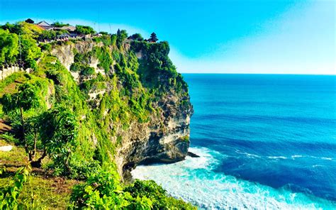 Download Wallpapers Bali Indian Ocean Coast Tropics Mountains