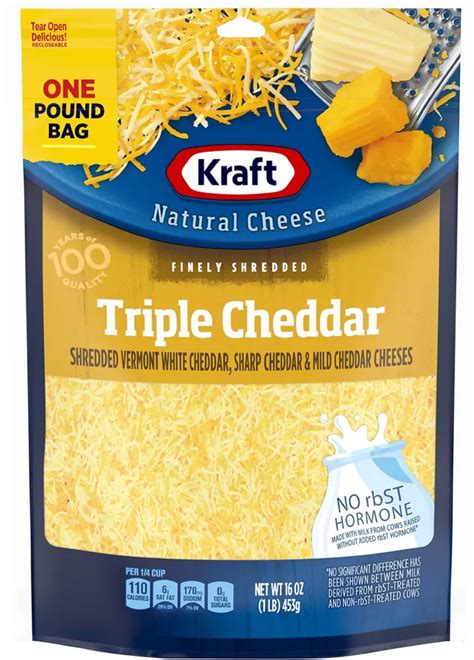 Kraft Finely Shredded Triple Cheddar Cheese 2 Pack 2 X 16 Oz