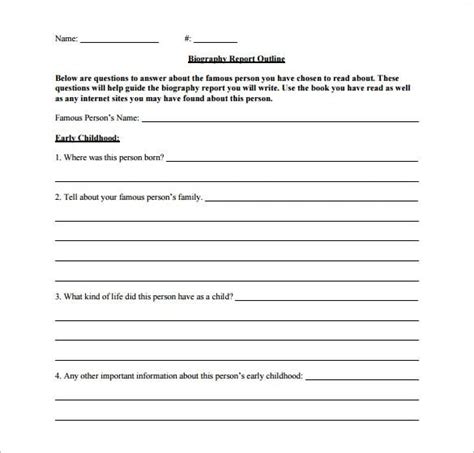 Fill In The Blank Autobiography Template Printable Templates