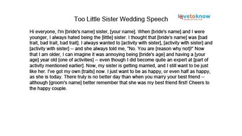 Matron Of Honor Speech Wedding Speech Sister Wedding Speeches