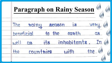 Paragraph On Rainy Season In English Write An Paragraph On Rainy