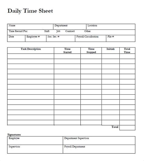 Employee Time Card Template Printable Excel Templates