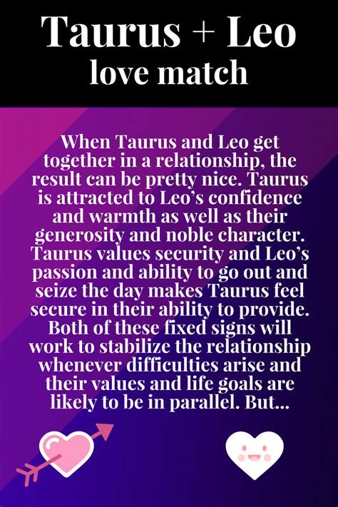 This combination are able to balance each other well, and they will be comfortable in each other's presence. Taurus Compatibility With Each Zodiac Sign | Leo love ...