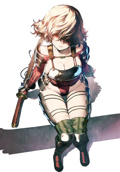 Safebooru 1girl Absurdres Armor Armored Boots Bangs Bare Shoulders Blonde Hair Boots