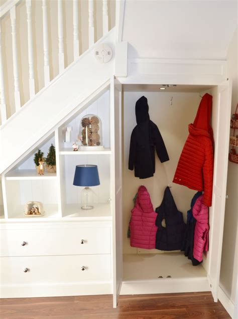 The tops of the stringers will be fastened to the sides of these blocks. Understairs Storage By Deanery Furniture