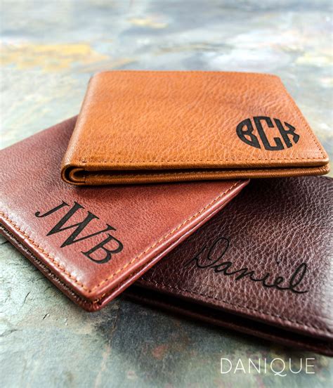Personalized Leather Wallet With Monogram Or Handwriting Danique Jewelry