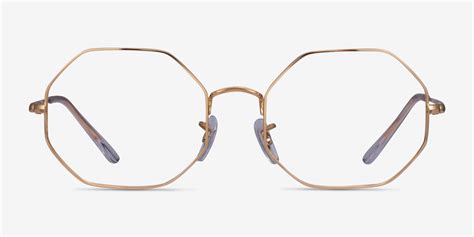 Ray Ban Octagon Geometric Gold Frame Eyeglasses Eyebuydirect