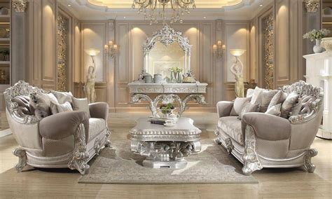 Metallic Silver Finish Sofa Traditional Style Homey Design Hd 372 Hd