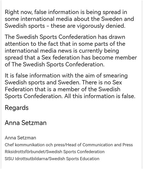 Fact Check Sweden Does Not Consider Sex As A Sport And Won T Host Any Sex Championship