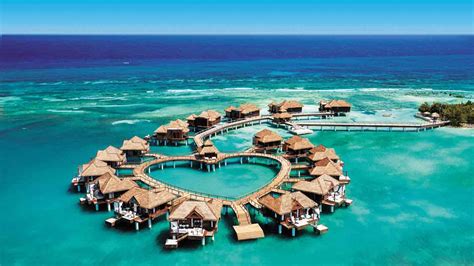 Heart Shaped Overwater Bungalows In Jamaica Montego Bay Sandals Montego Bay All Inclusive