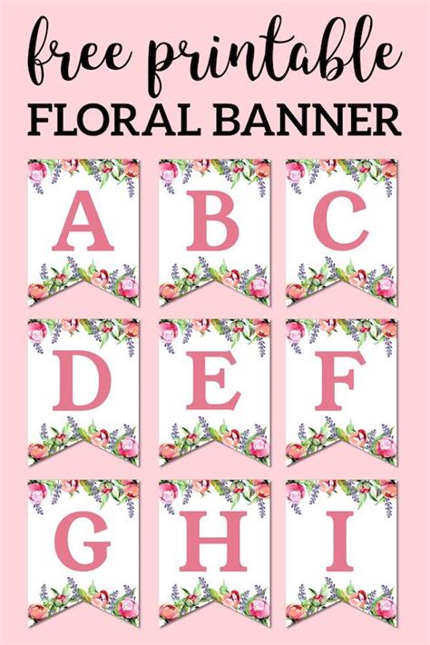 These alphabet coloring pages will help little ones master uppercase and lowercase letter identifications, increase vocabulary, coordinate colors, and improve cou. Floral Free Printable Alphabet Letters Banner | Free ...