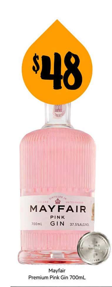 Mayfair Premium Pink Gin 700ml Offer At First Choice Liquor