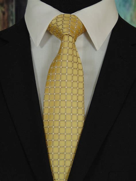Gold Tie Mens 100 Silk Gold Necktie