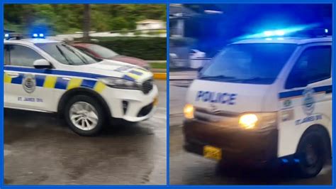jamaican police st james division h 024 and h 066 responding in montego bay youtube