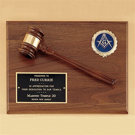 Gavel Plaque With Activity Casting And Solid Brass Engraving Plate