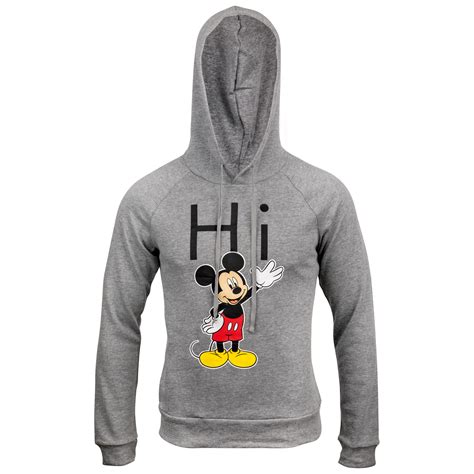 Disney Mickey Mouse Hi Bye Front And Back Print Womens Fitted Hoodie