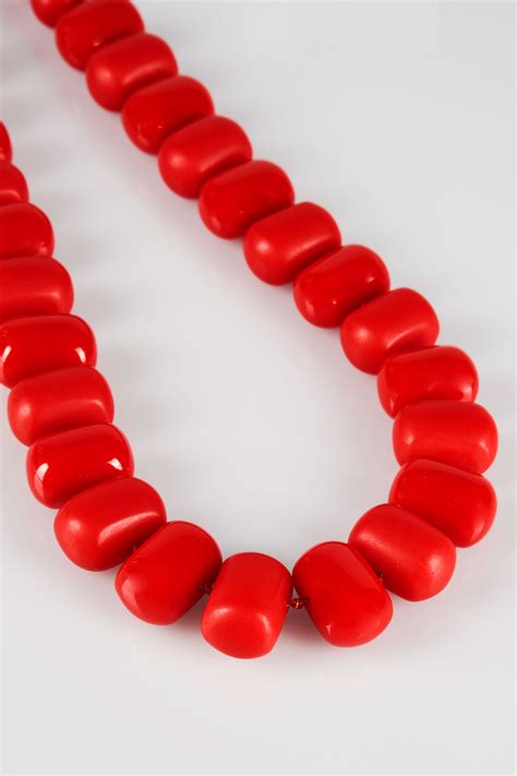 Red Chunky Bead Necklace