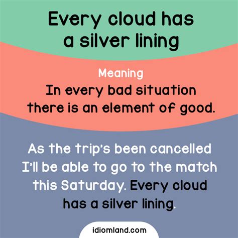 Idiom Land — Idiom Of The Day Every Cloud Has A Silver Lining