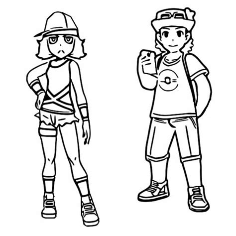 Sun And Moon Pokemon Trainer Coloring Pages Coloring Pages