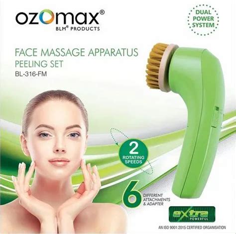 Plastic Ozomax Green Face Massager Apparatus Set Model Namenumber Bl