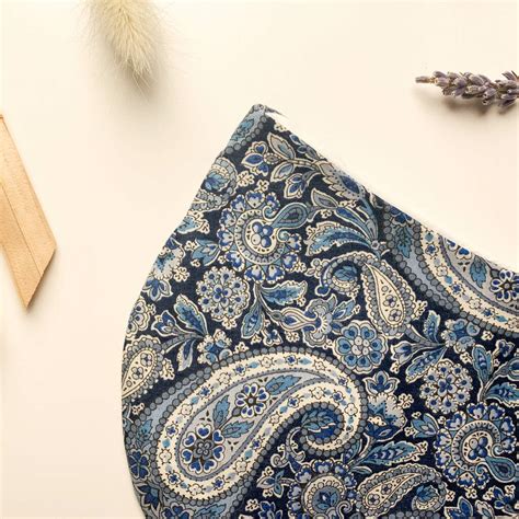 Womens Blue Paisley Face Covering By The Curious Fox Co