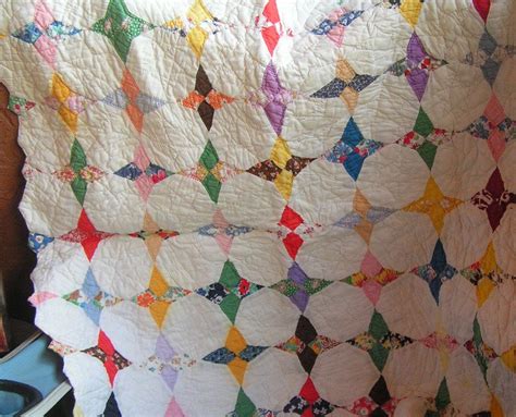Doll Quilt Snowball Four Pointed Star Scalloped Edged Hand Pieced