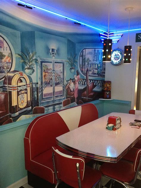 Retro Kitchen Ideas Diner Booth Chairs Tables Home Diner Diner