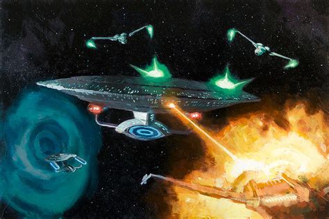 Star Trek Yesterdays Enterprise Painting By Christopher Clark Fine