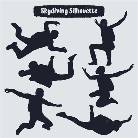 Premium Vector Black Silhouettes Hang Glider Or Parachute Skydiving