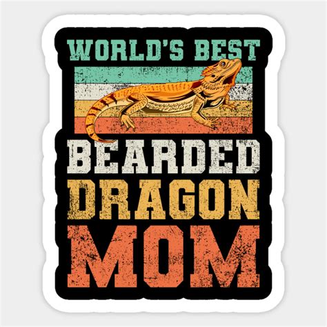 Bearded Dragon Mom Lizard Vintage Bearded Dragon Mom Sticker Teepublic