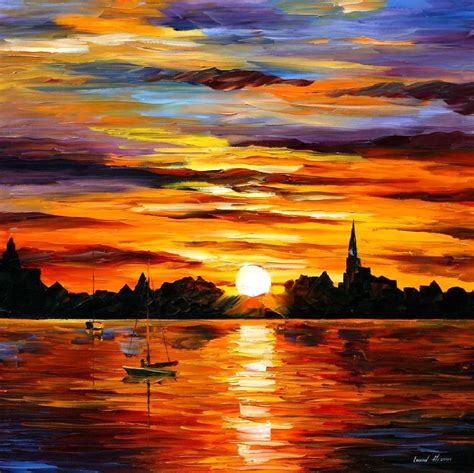Sunset Paintings By Famous Artists Corsica — Sunset — Palette Knife
