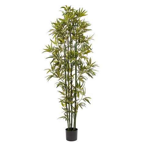 Pure Garden 6 Tall Artificial Bamboo Plant With Green Trunk 9097869