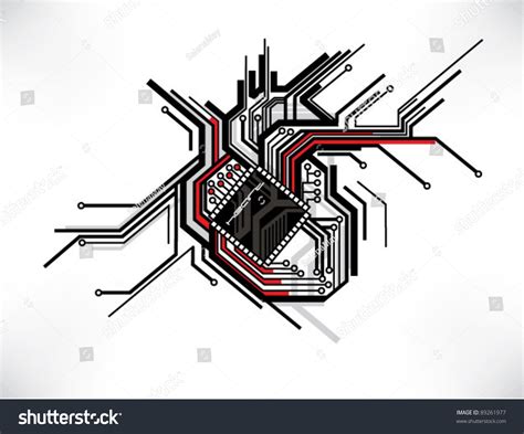 Stylized Technology Heart Stock Vector Royalty Free 89261977